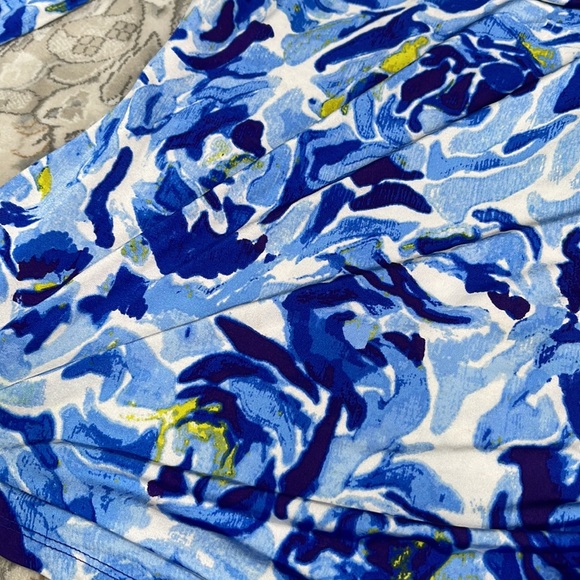 DANA BUCHMAN blue cowl neck top Size L - Picture 2 of 6